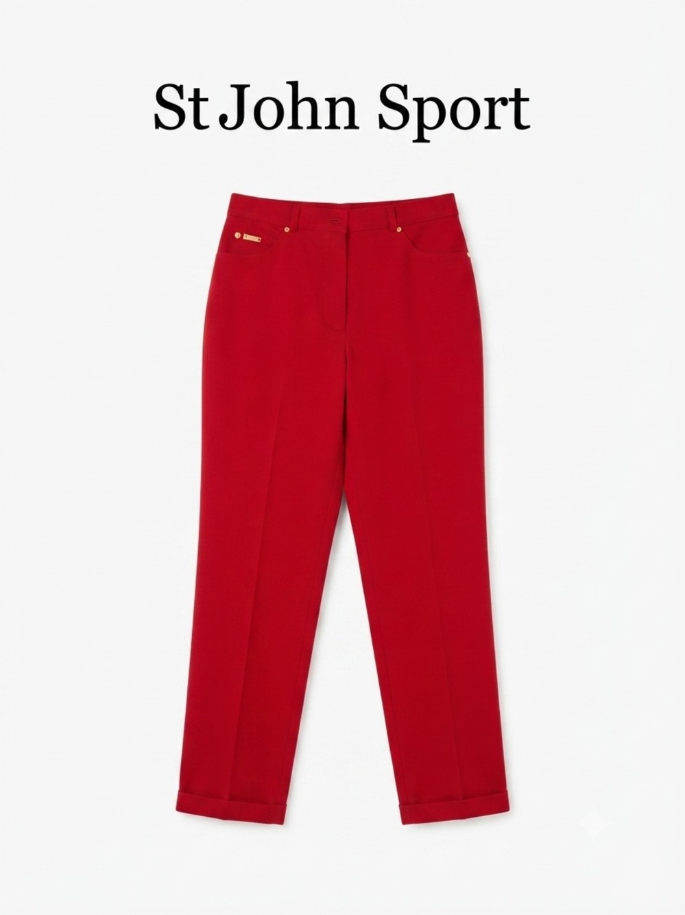St John Sport Women’s Red Straight-Leg Jeans Size 10 0191